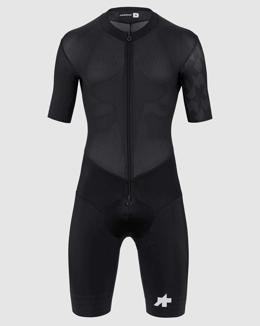 ASSOS Black EQUIPE RS S9 TARGA Roadsuit Front View