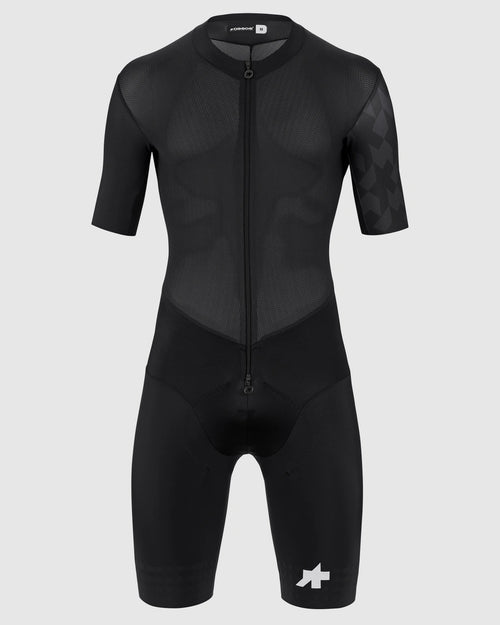 ASSOS Black EQUIPE RS S9 TARGA Roadsuit Front View