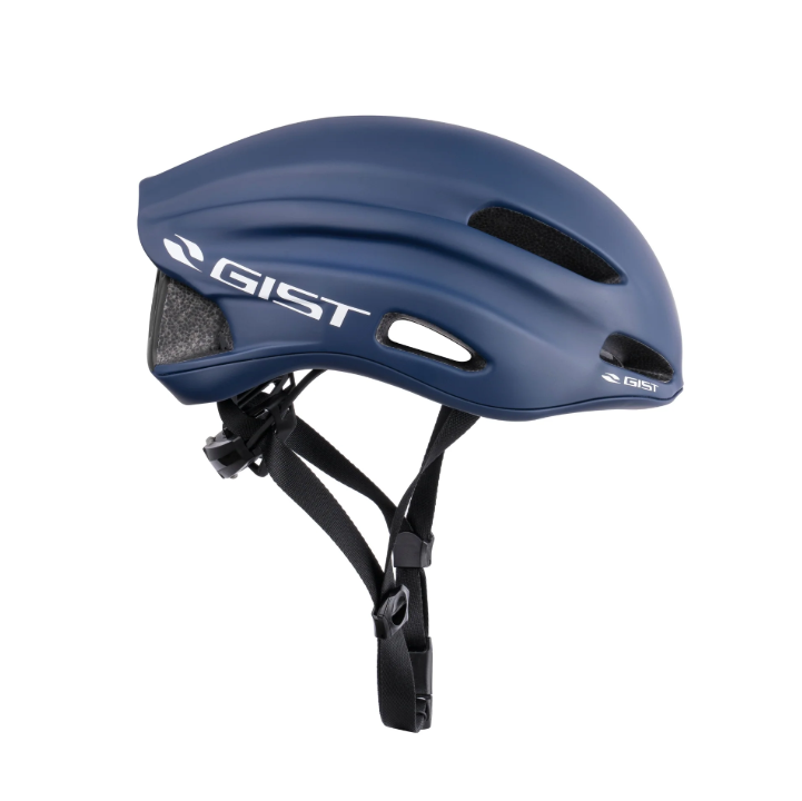 Blue Gist Veloce helmet, marked with the word "Gist" on its side.