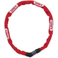 Abus 4mm square chain bike lock with textile sleeve red