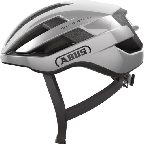 Abus Wingback Gleam Silver side profile with deep ventilation channels