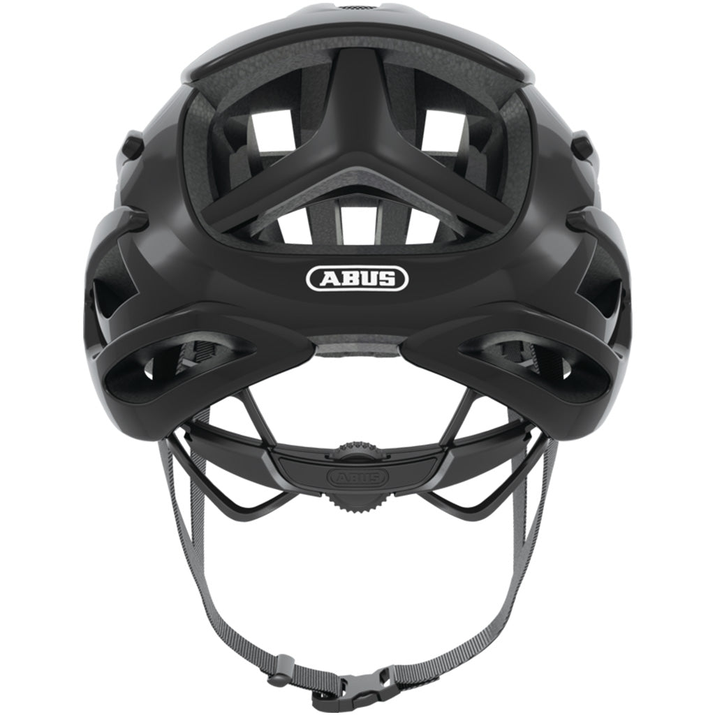 Shiny Black Abus Cycling Helmet with Aero Ventilation