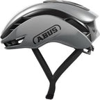 Side view of the Abus Gamechanger 2.0 Race Grey smart bicycle helmet for road cyclists.