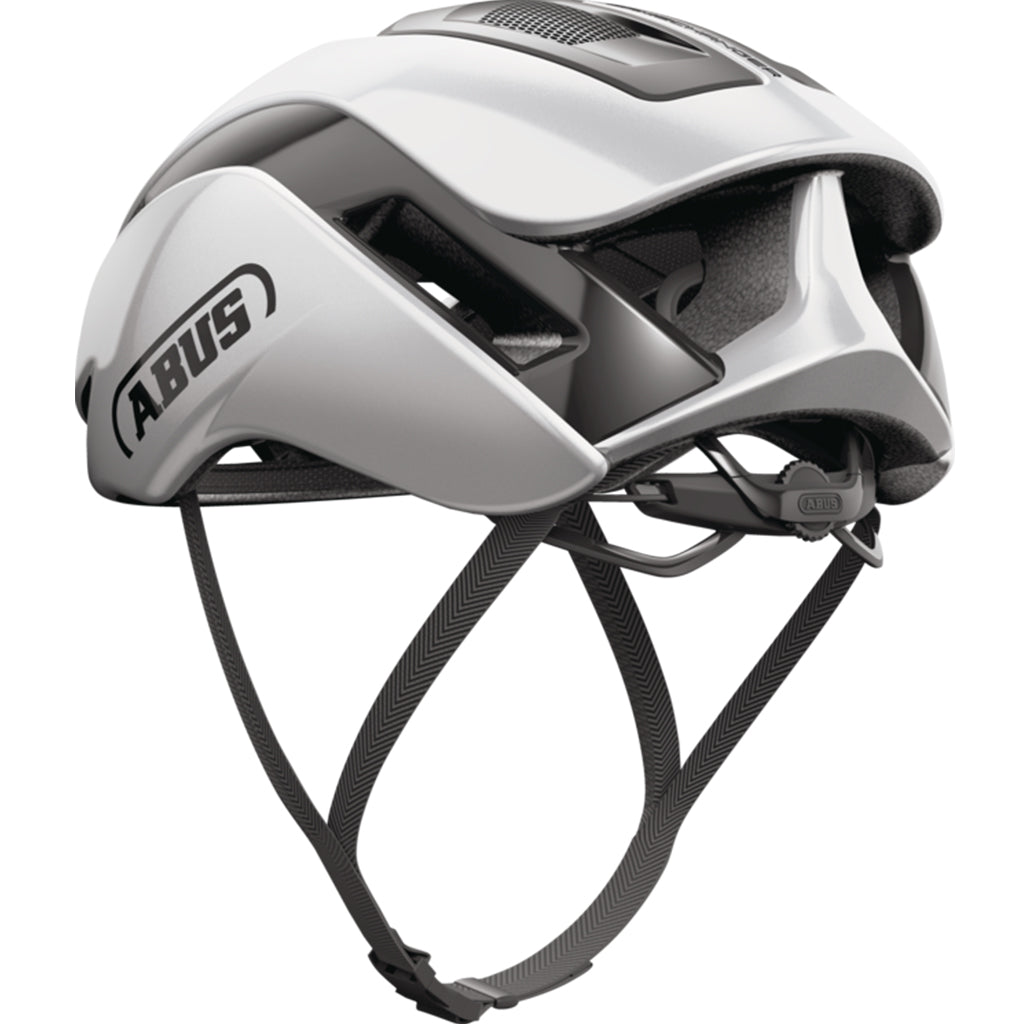Silver Abus helmet with advanced cooling and MIPS protection