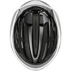 Lightweight in-mould silver helmet for road racing cyclists