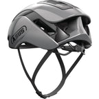 Abus Race Grey helmet with AirBoost inlet and Aero Blade rear design.