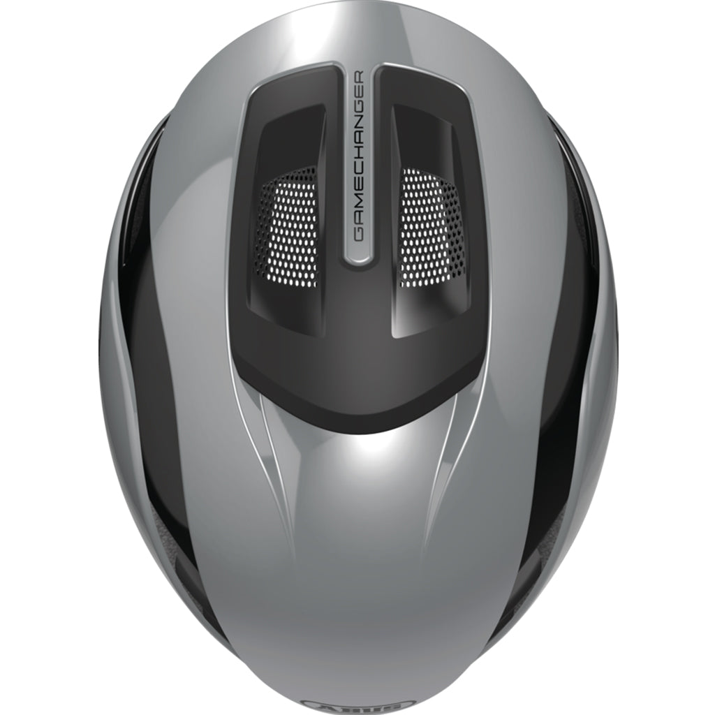 High-performance aero road cycling helmet in Race Grey by Abus.