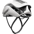 Shiny White Abus helmet – lightest and best for racing