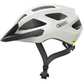Abus Macator MIPS Helmet in Pearl White – Front View
