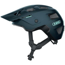  Abus MoDrop MTB Helmet in Midnight Blue, front view.