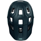 Abus MoDrop MTB helmet in Midnight Blue, side profile showcasing excellent ventilation.