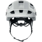 Interior view of Abus MoDrop helmet in Polar White, highlighting the adjustment system and padding.