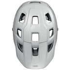 Abus MoDrop MTB helmet in Polar White, side profile showcasing excellent ventilation.