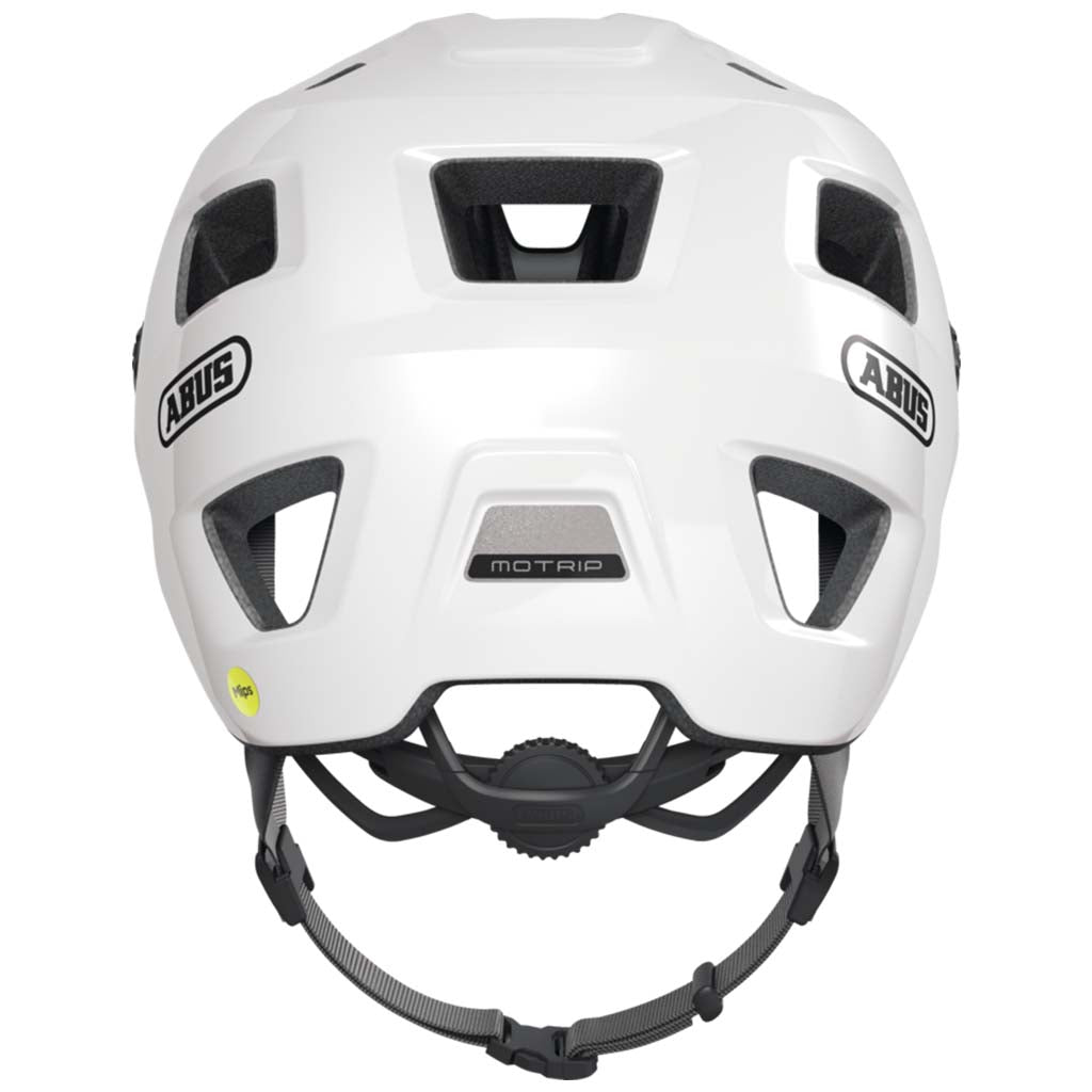 The helmet includes a height-adjustable visor for improved trail visibility and protection.
