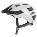The Abus MoTrip MIPS Helmet in Shiny White is designed for safe and comfortable off-road mountain biking.