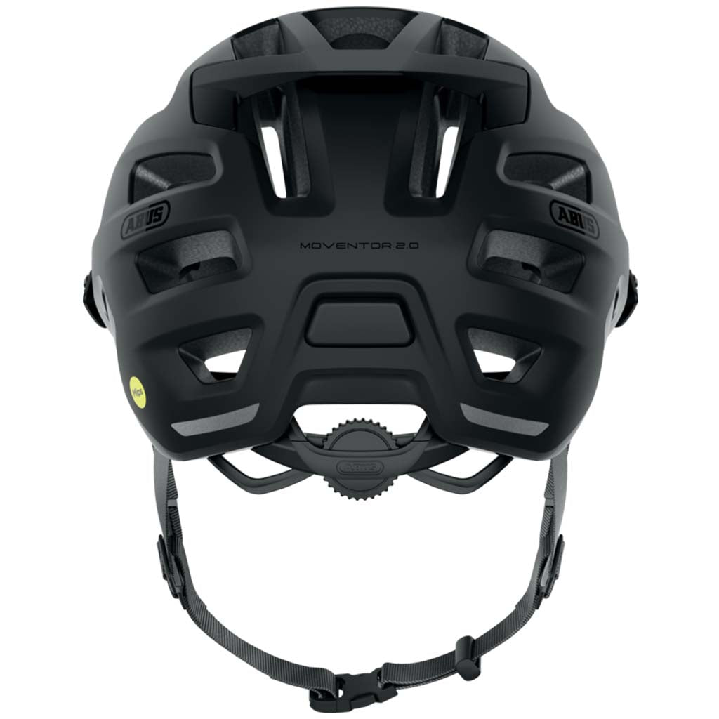 The Abus Moventor helmet features a height-adjustable visor and deep rear coverage for added safety.
