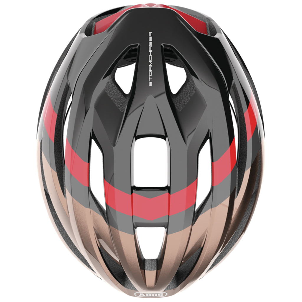 Lightweight Abus road helmet featuring EPS core and polycarbonate shell.