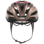 Abus Metallic Copper helmet with excellent ventilation for road cycling.