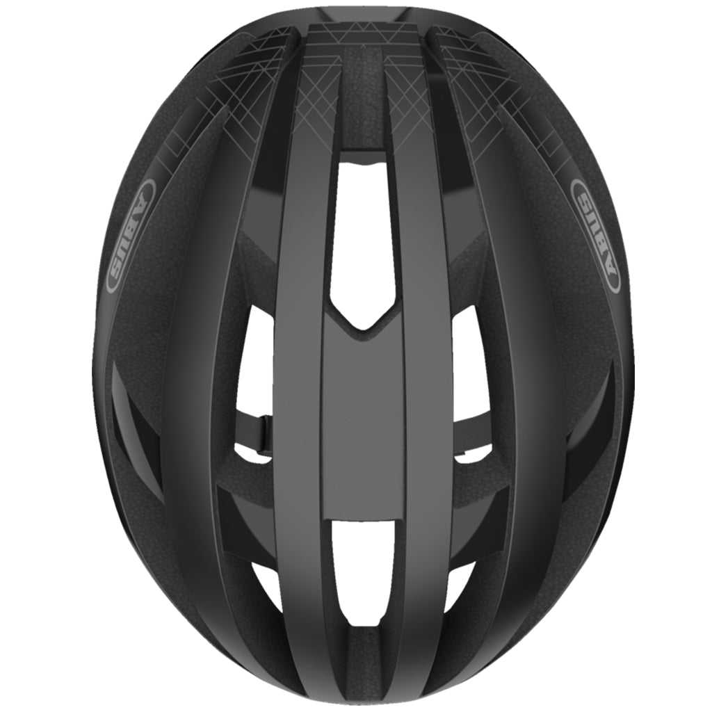 Comfortable Abus helmet for road biking, suitable for ponytails.

