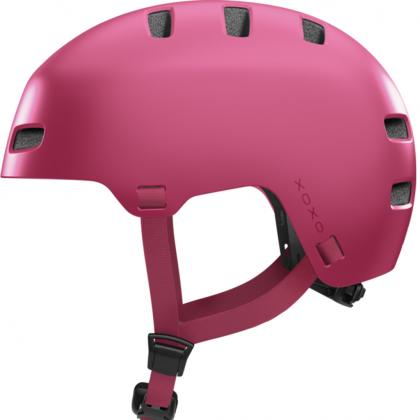 Abus Xoxo red urban bike helmet with skater design