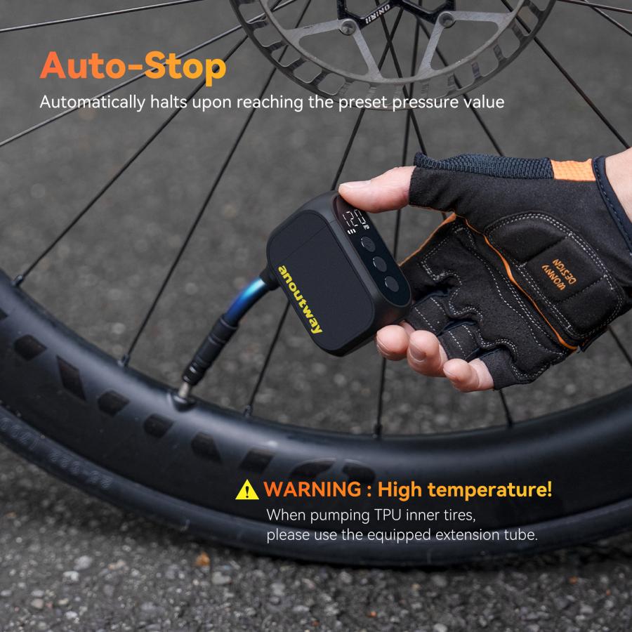 Anoutway AS210 Pro mini pump with LED display and pressure gauge