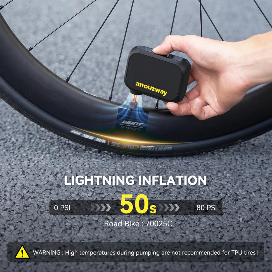 Anoutway AT1 Max Mini electric pump for mountain bikes and motorcycles