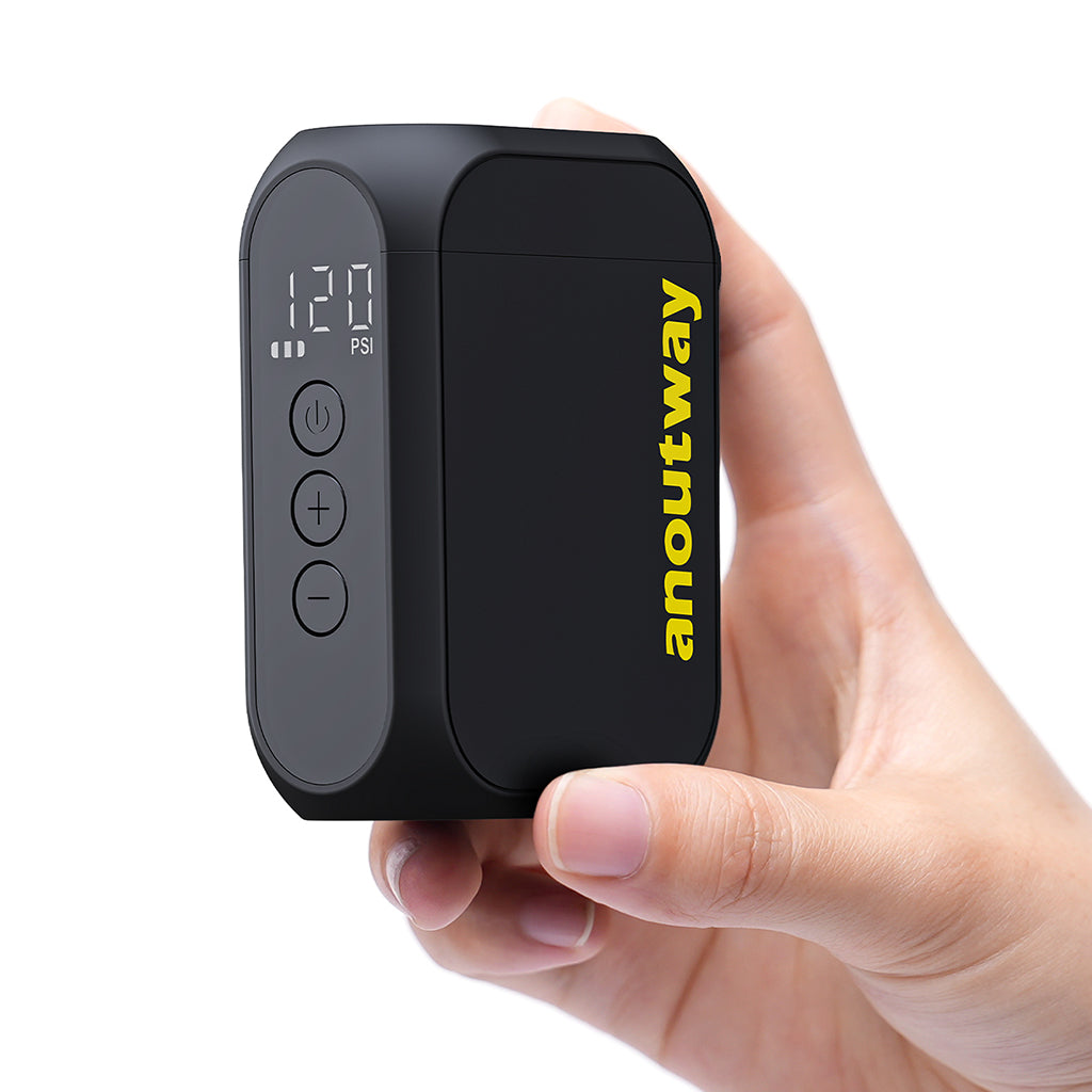 Portable Anoutway AT1 Max digital bike pump with LED screen display