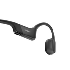 Close-up of the Shokz OpenRun Black headband and earhook design.