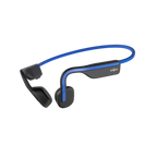 Shokz OpenMove Blue bone conduction headphones, front product shot on white background.