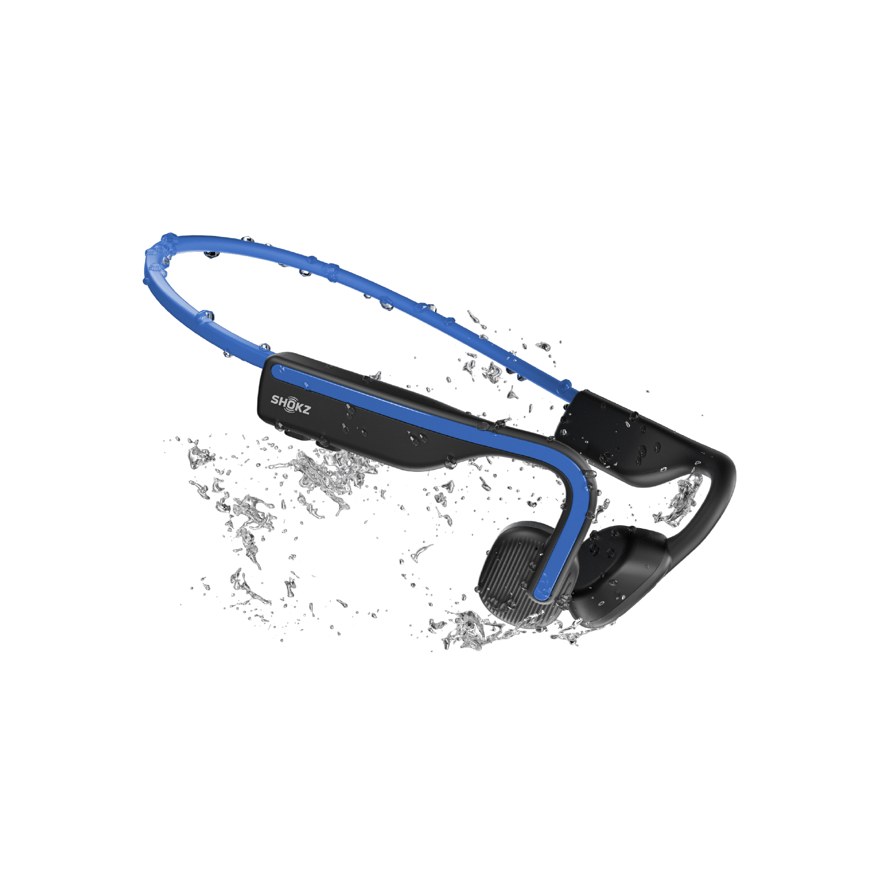 Shokz OpenMove Blue open-ear headphones shown from an alternate angle.