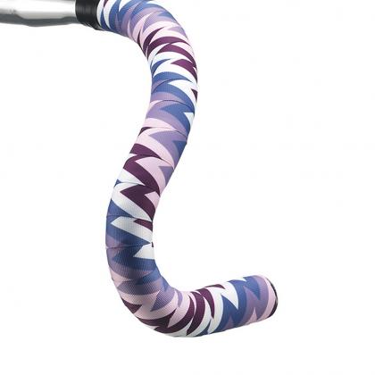 Close-up of BTP Ribbon Bartape - Jely01 Purple with a vibrant geometric pattern.