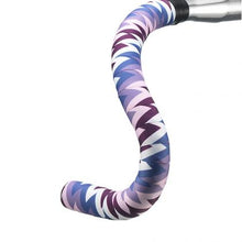 BTP Ribbon Bartape - Jely01 Purple wrapped on bike handlebars, showcasing a colorful and stylish design.