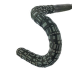 Black and white bicycle handle featuring a square pattern, labeled as BTP Reflective Bartape-Black/Square