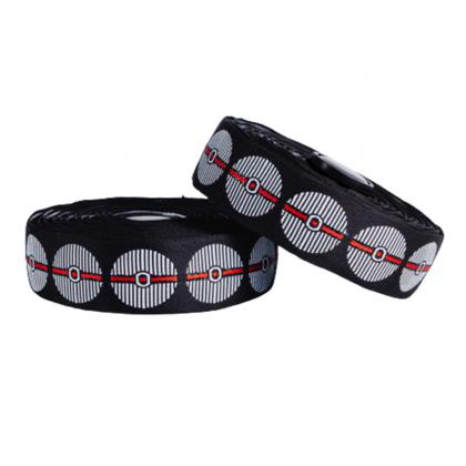 A rolled-up pair of BTP Woven Bar Tape - Coin White, displaying its woven pattern for enhanced grip and aesthetic appeal.

