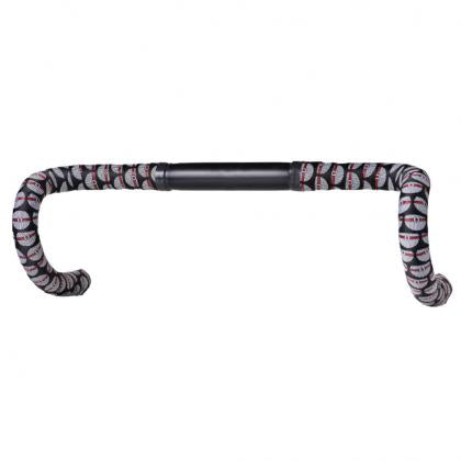 Close-up of BTP Woven Bar Tape - Coin White wrapped on a drop handlebar, showcasing its premium texture and stylish design. Ideal for cyclists seeking durability and comfort