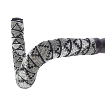 Black and white patterned Bicycle Bar Tape "BTP WOVEN BARTAPE-JUNGLE GREY