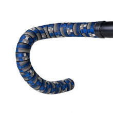 bicycle handlebar, wrapped in bike handlebar tape tartan blue BTP Woven Bartape