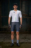 Man sporting apace Bharat white cycling jersey