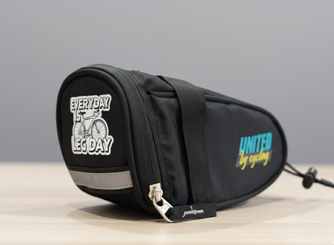 Cycling saddle bag for daily essentials and bike packing