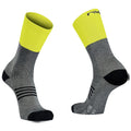 Northwave Extreme Pro Winter Socks in Grey/Yellow showing double elastic rib top