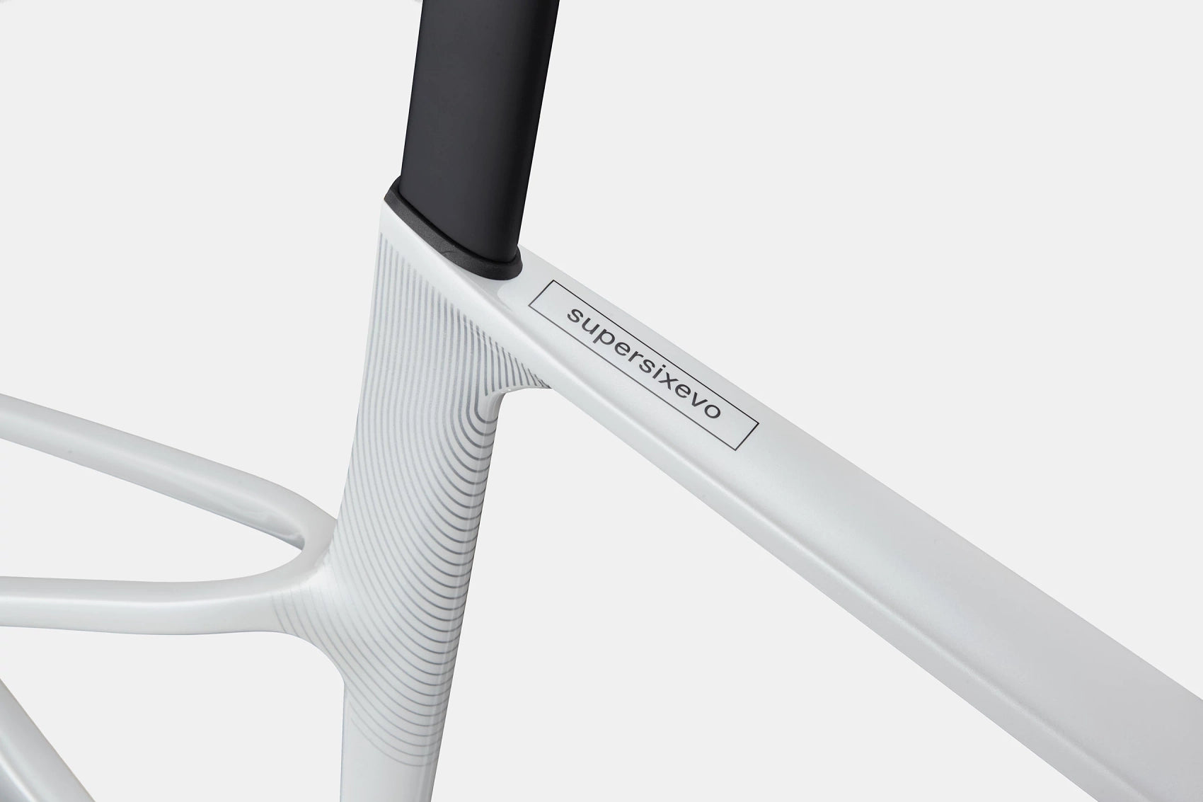 Cannondale SuperSix EVO Carbon Silver road racing frame close-up