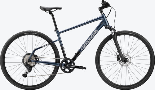 Side profile of Cannondale Quick CX 3 Tungsten Blue bicycle