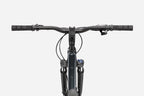 Front angle of Cannondale Quick CX 3 hybrid bike in blue