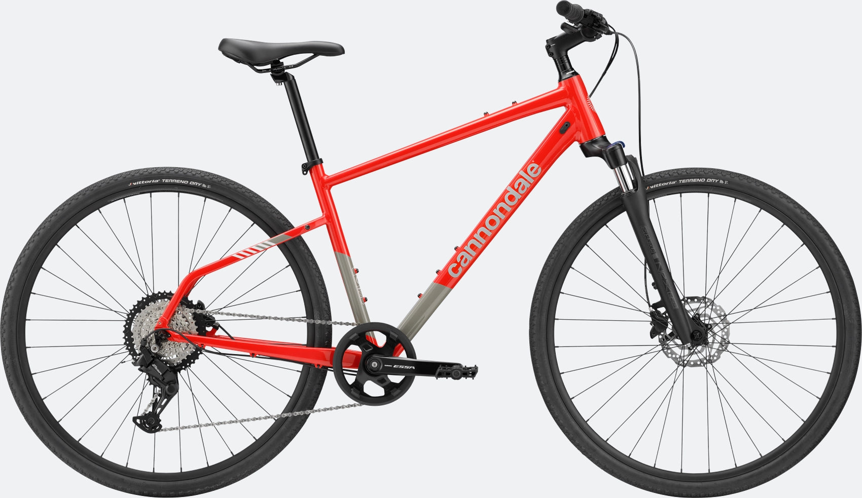 Cannondale Quick CX 3 Rally Red hybrid bike side view