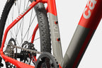 Rear angle of Cannondale Quick CX 3 hybrid bike in red