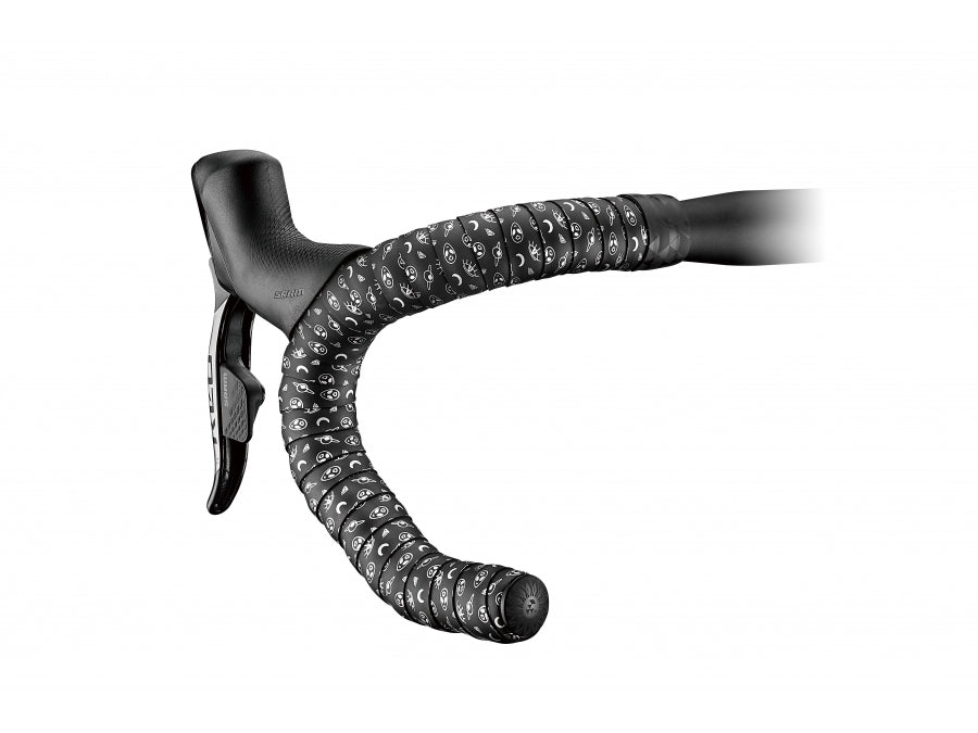 White topo pattern cycling handlebar tape synthetic leather