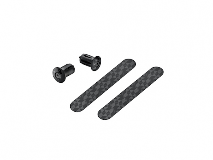 High visibility neon handlebar tape with lock-in plugs