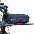 mini top tube bag mounted on road bike frame