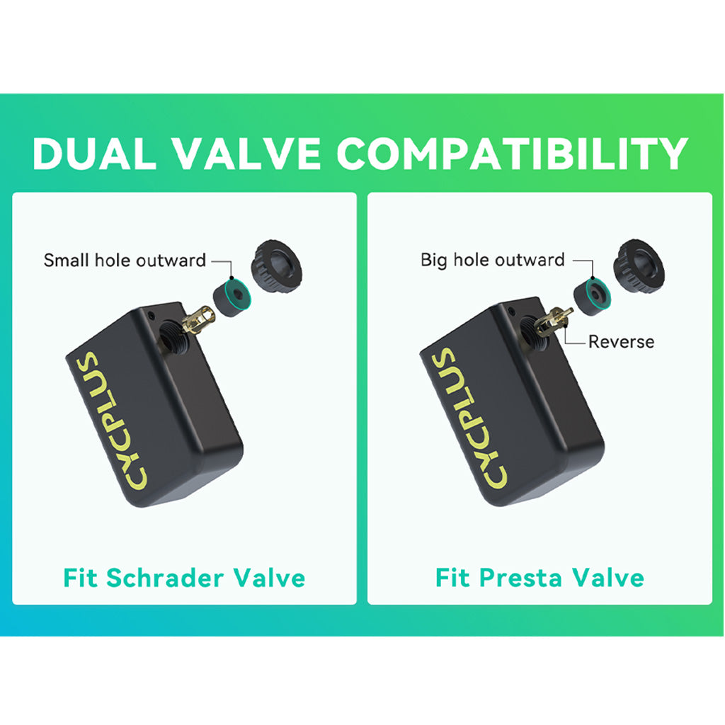 Cycplus AS2 Ultra rechargeable electric pump with Presta and Schrader compatibility