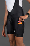 Women's Explore Black Cycling Bib Shorts with side pocket